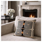 Labyrinth Silk Velvet Ikat Pillow Cover 20 X 20