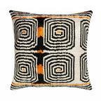 Labyrinth Silk Velvet Ikat Pillow Cover 20 X 20