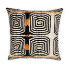 Labyrinth Silk Velvet Ikat Pillow Cover 20 X 20