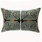 Labyrinth Silk Velvet Ikat Throw Pillow Cover 16 X 24