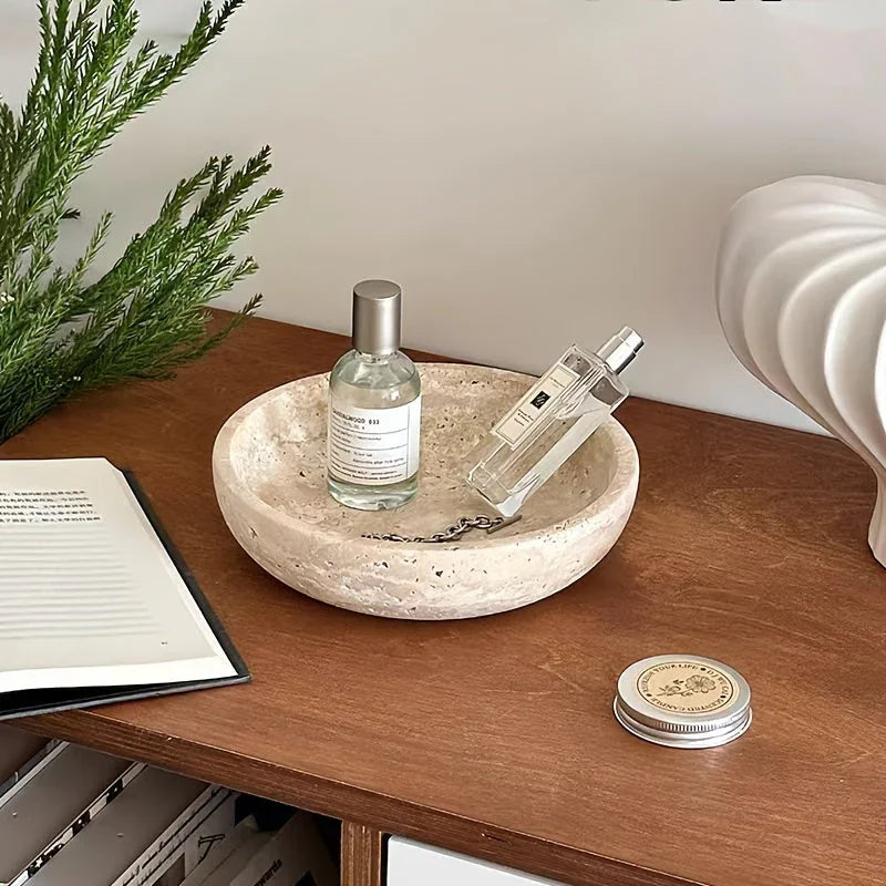 Large 7.87 Inch Natural Marble Bowl - Elegant Decorative Centerpiece for Bathroom, Vanity, or Dining Table - Jewelry Display, Soap Dish - Luxury Home Decor - Perfect Housewarming or Holiday Gift (Christmas, Wedding) - Durable House Of Avana [[SKU:HOA-CON-007]]