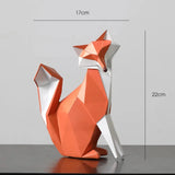 Modern Geometric Fox Statue Animal Figurine Large