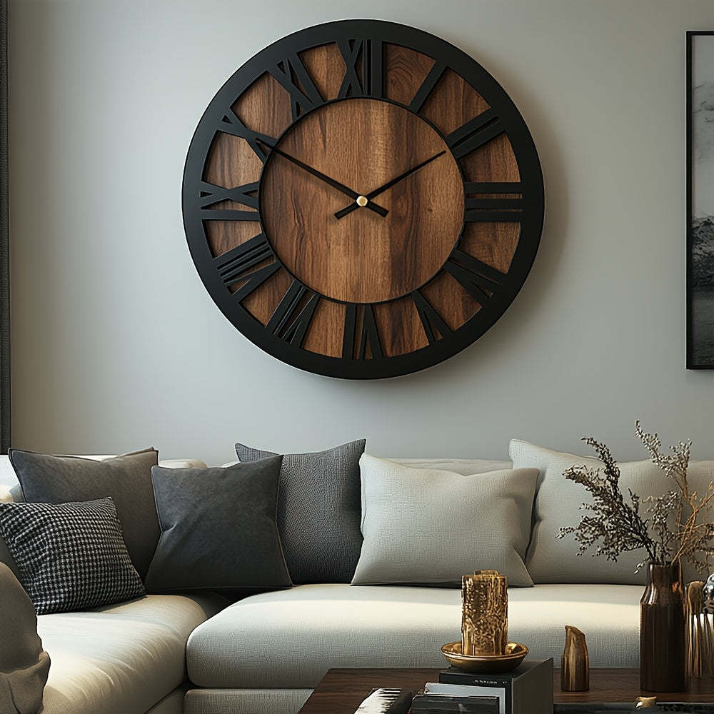 Vintage Wooden Wall Clock - Silent, Battery Operated, Decorative Roman Numerals for Home, Kitchen, Living Room, Bedroom, Office - 14/16/18 inch Options, Charming Home Decor|Artistic Wall Clock|Wooden Wall Clock, Wall Clock Li House Of Avana