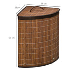 Bamboo Laundry Basket with Lid, Litres Laundry Hamper with Removable Washable Lining, Corner Washing... - House Of Avana