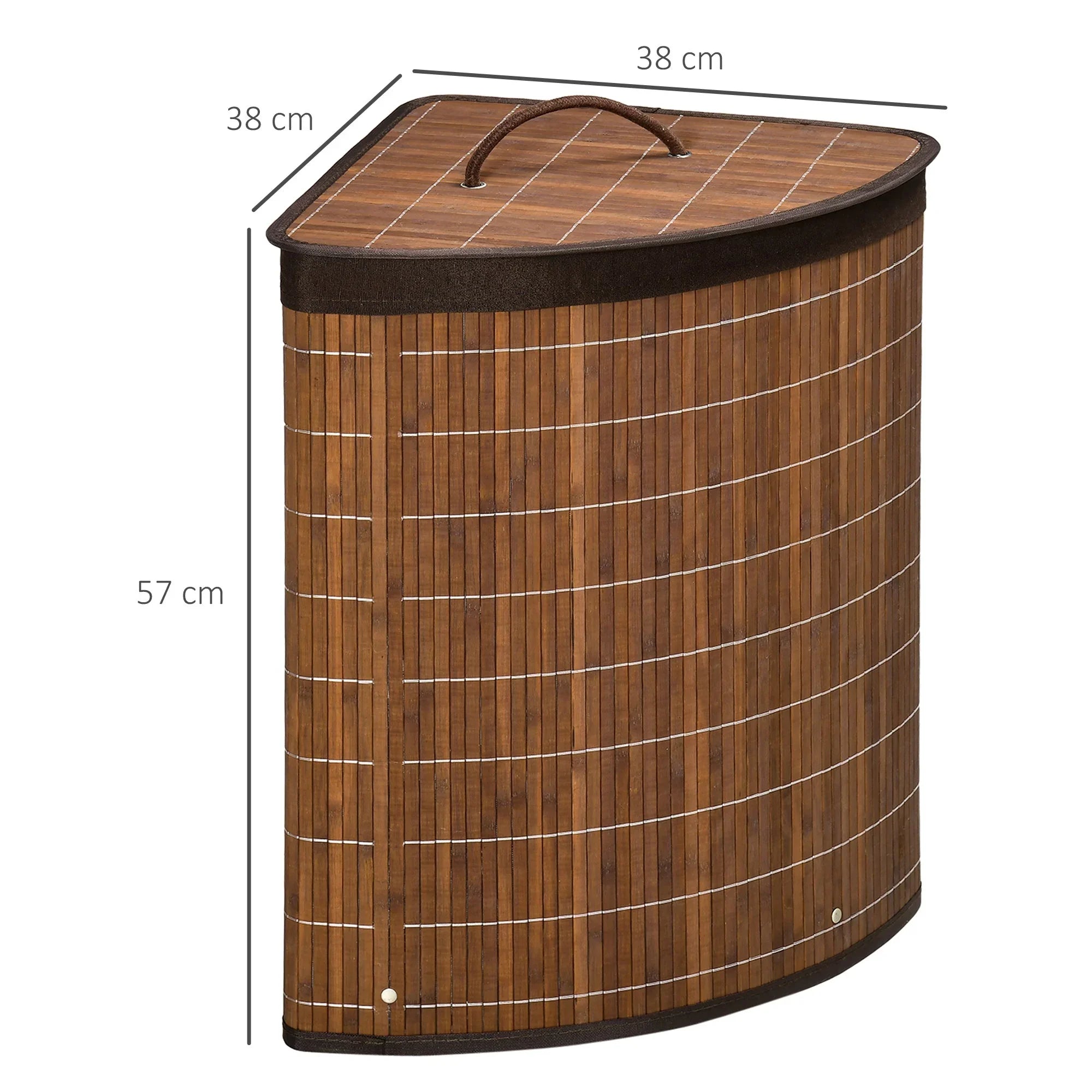 Bamboo Laundry Basket with Lid, Litres Laundry Hamper with Removable Washable Lining, Corner Washing... - House Of Avana