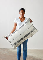 Fulcrum Onyx Oversized Cotton Lumbar Pillow Kanju Interiors