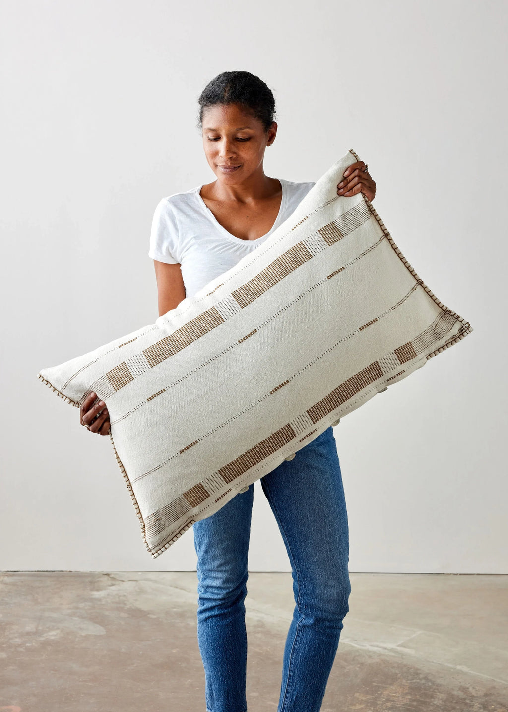 Fulcrum Patina Oversized Cotton Lumbar Pillow Kanju Interiors
