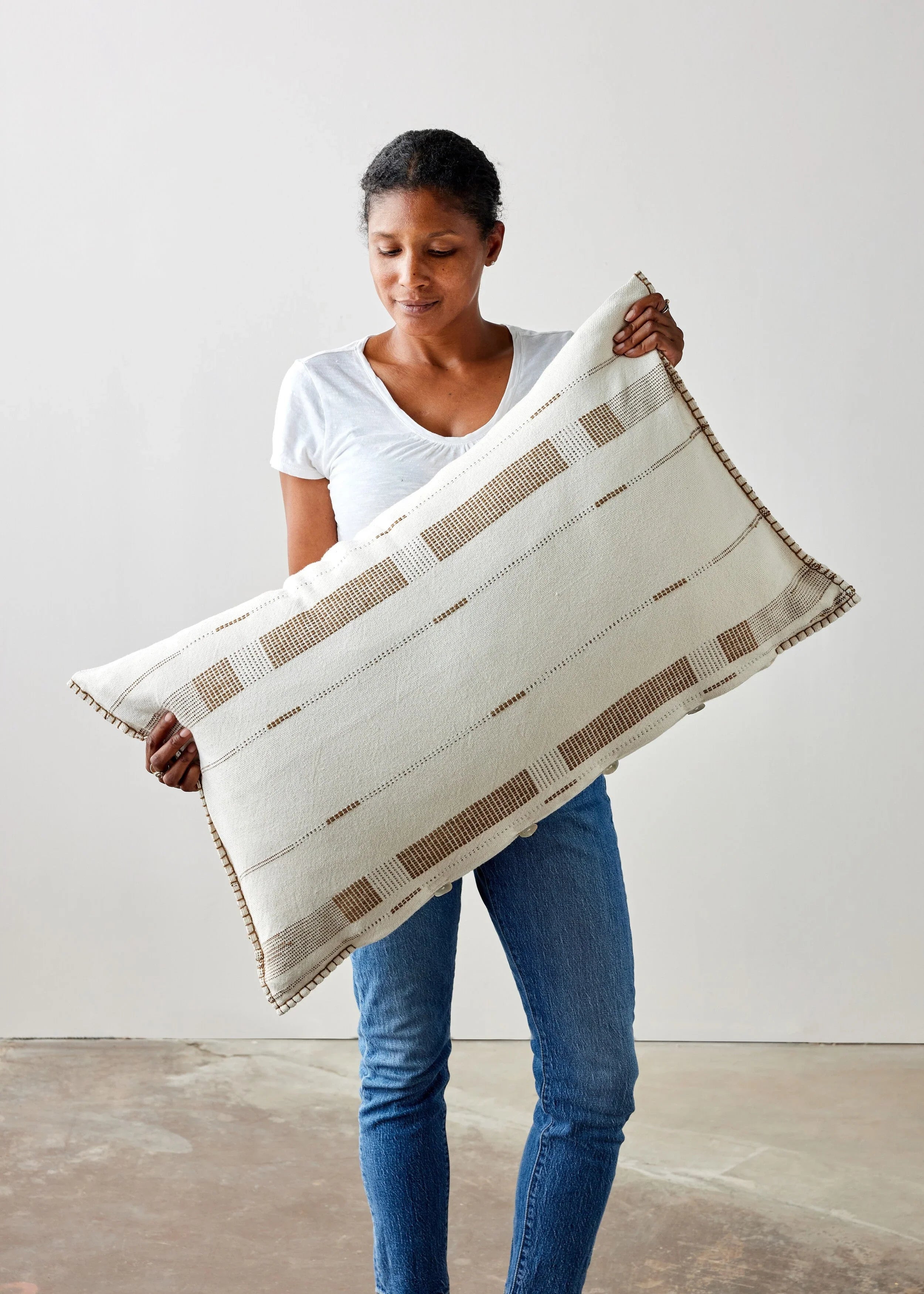 Fulcrum Patina Oversized Cotton Lumbar Pillow Kanju Interiors