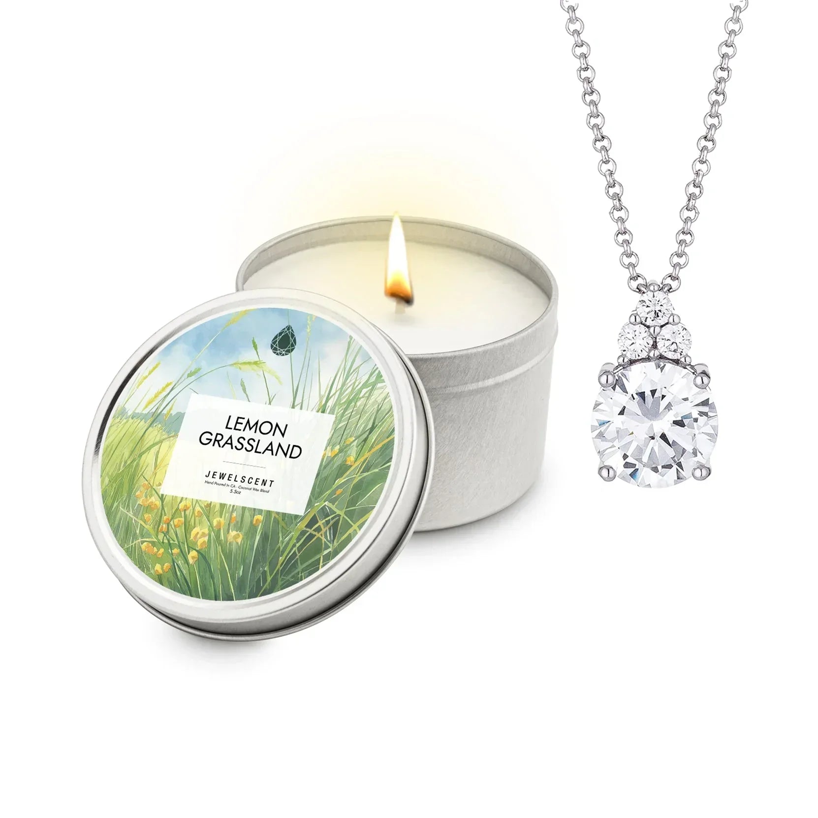 Lemon Grassland 5.5oz Tin Jewelry Candle JewelScent