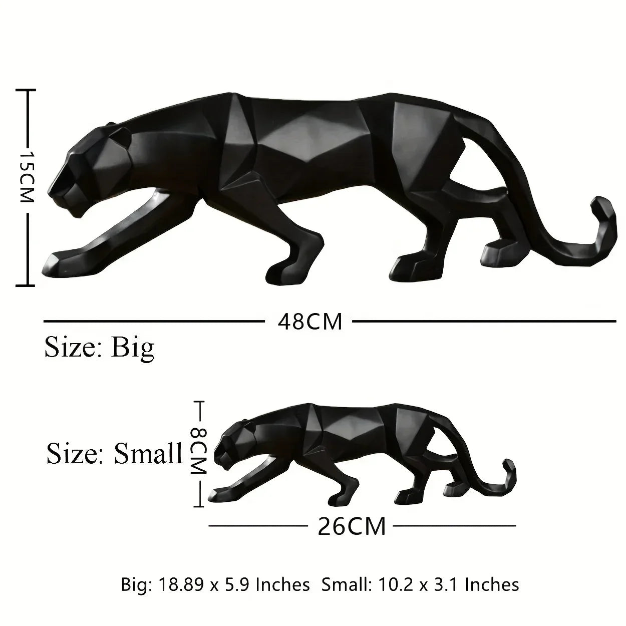Large Abstract Leopard Panther Sculpture - Handcrafted Resin Statue with Intricate Details - Modern Indoor Living Room Decoration, Unique Animal Figurine for Home Decor - House Of Avana