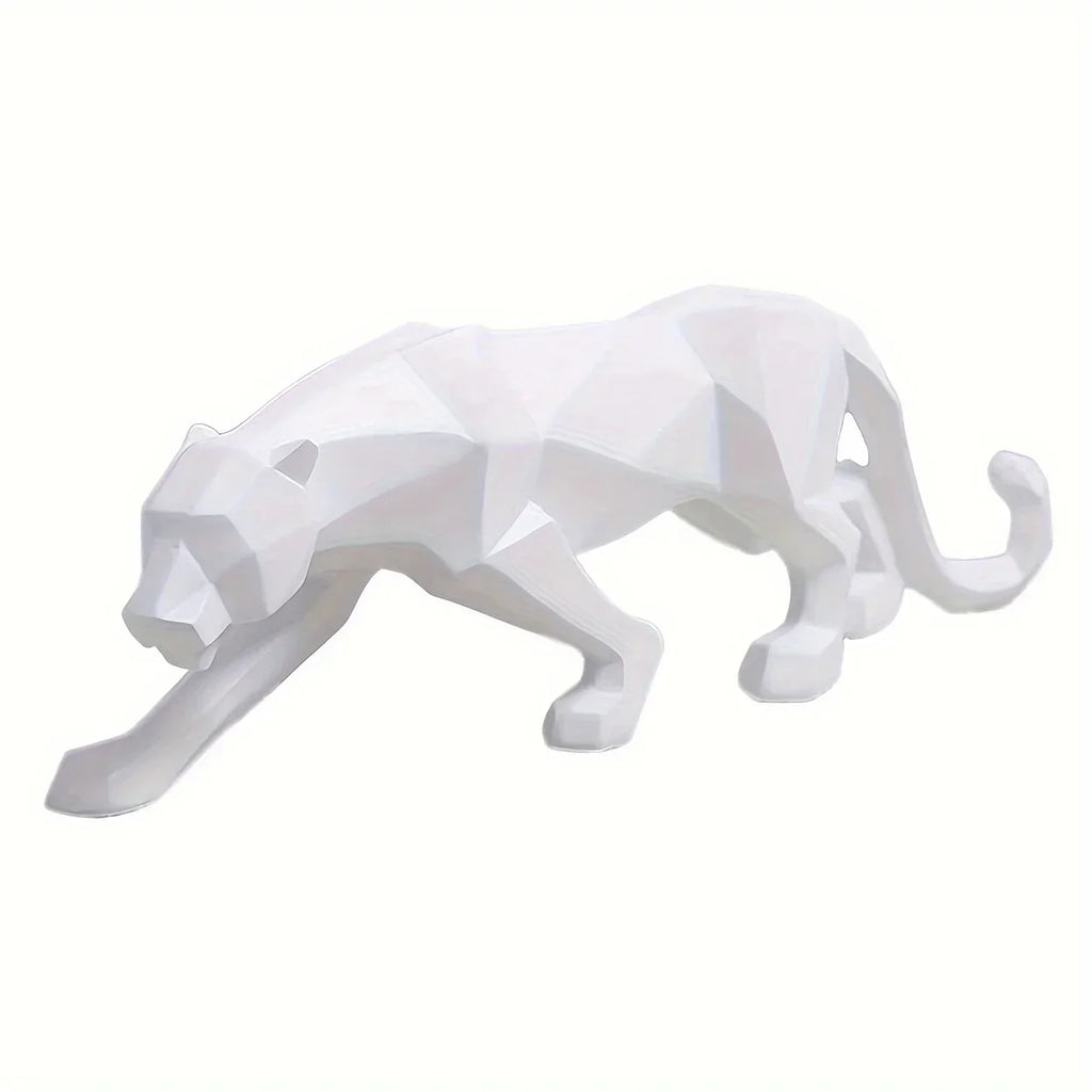 Large Abstract Leopard Panther Sculpture - Handcrafted Resin Statue with Intricate Details - Modern Indoor Living Room Decoration, Unique Animal Figurine for Home Decor - House Of Avana