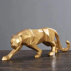Large Abstract Leopard Panther Sculpture - Handcrafted Resin Statue with Intricate Details - Modern Indoor Living Room Decoration, Unique Animal Figurine for Home Decor - House Of Avana