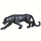 Large Abstract Leopard Panther Sculpture - Handcrafted Resin Statue with Intricate Details - Modern Indoor Living Room Decoration, Unique Animal Figurine for Home Decor - House Of Avana