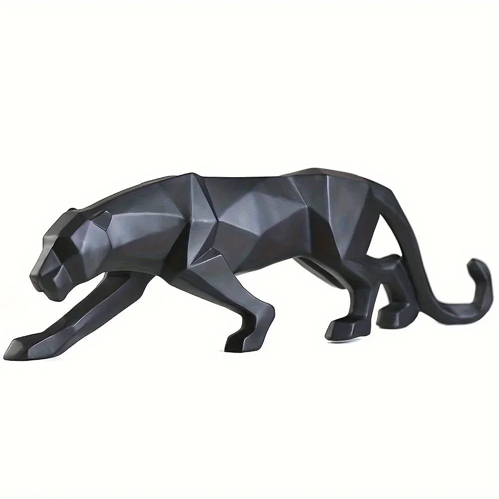 Large Abstract Leopard Panther Sculpture - Handcrafted Resin Statue with Intricate Details - Modern Indoor Living Room Decoration, Unique Animal Figurine for Home Decor - House Of Avana