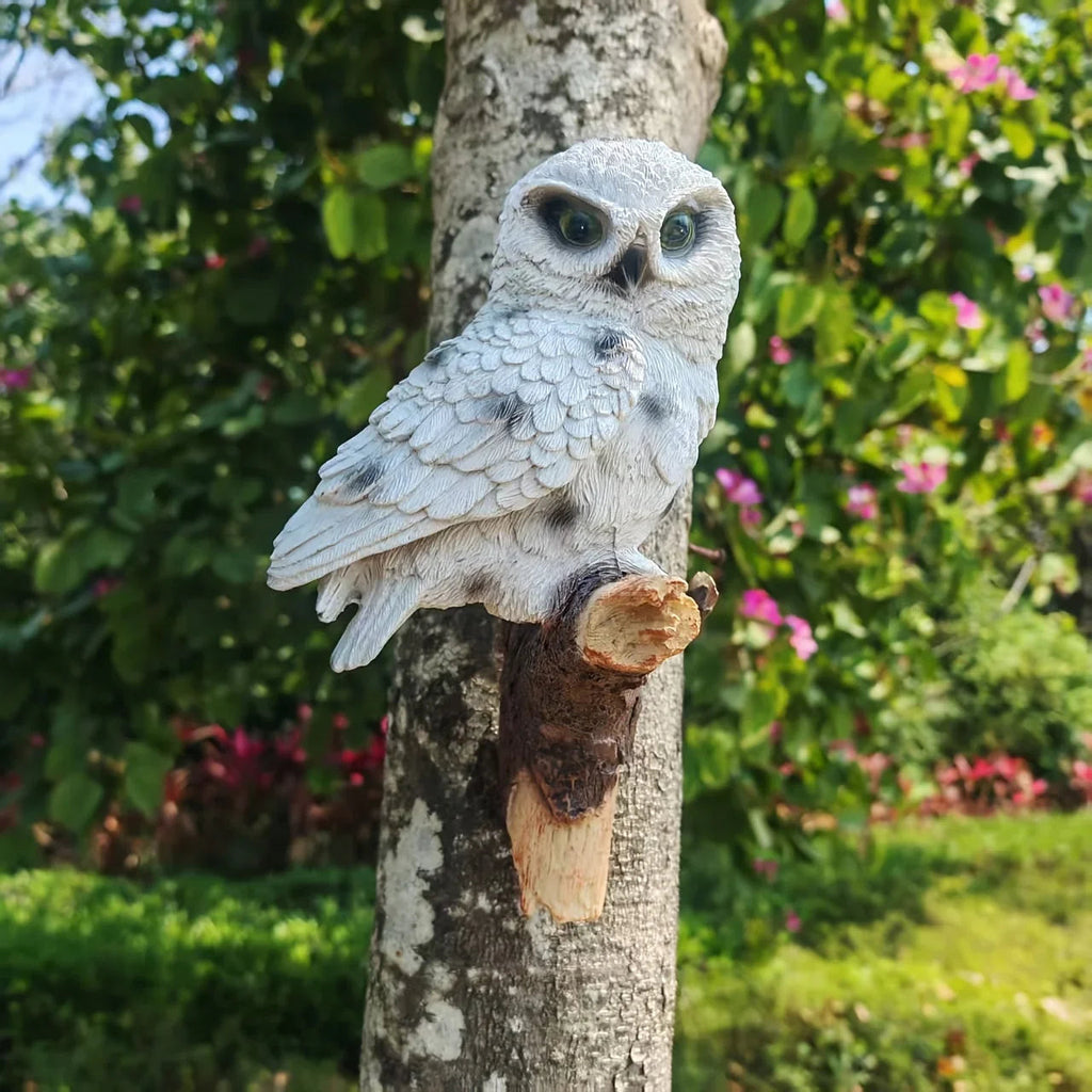 Lifelike Owl Statue Wall Decor, Easy Install on Trees & Walls, Realistic Animal Theme for Home & Garden, Perfect Gift for Bird Lovers, House Accent, Birthdays, Mother'S Day, Father'S Day, Thanksgiving, Valentines-day, Bird De House Of Avana [[SKU:HOA-WAL-073]]