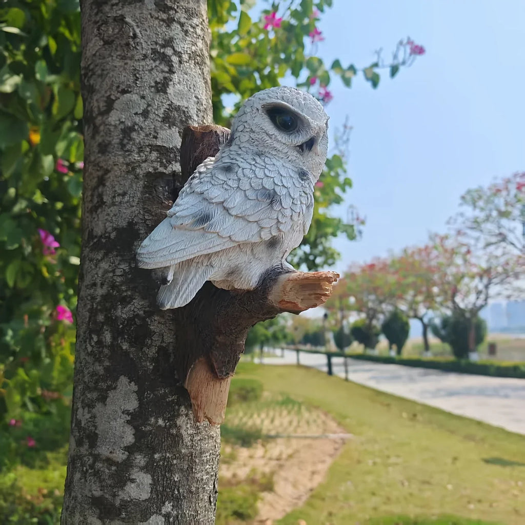 Lifelike Owl Statue Wall Decor, Easy Install on Trees & Walls, Realistic Animal Theme for Home & Garden, Perfect Gift for Bird Lovers, House Accent, Birthdays, Mother'S Day, Father'S Day, Thanksgiving, Valentines-day, Bird De House Of Avana