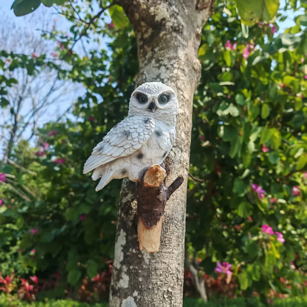 Lifelike Owl Statue Wall Decor, Easy Install on Trees & Walls, Realistic Animal Theme for Home & Garden, Perfect Gift for Bird Lovers, House Accent, Birthdays, Mother'S Day, Father'S Day, Thanksgiving, Valentines-day, Bird De House Of Avana