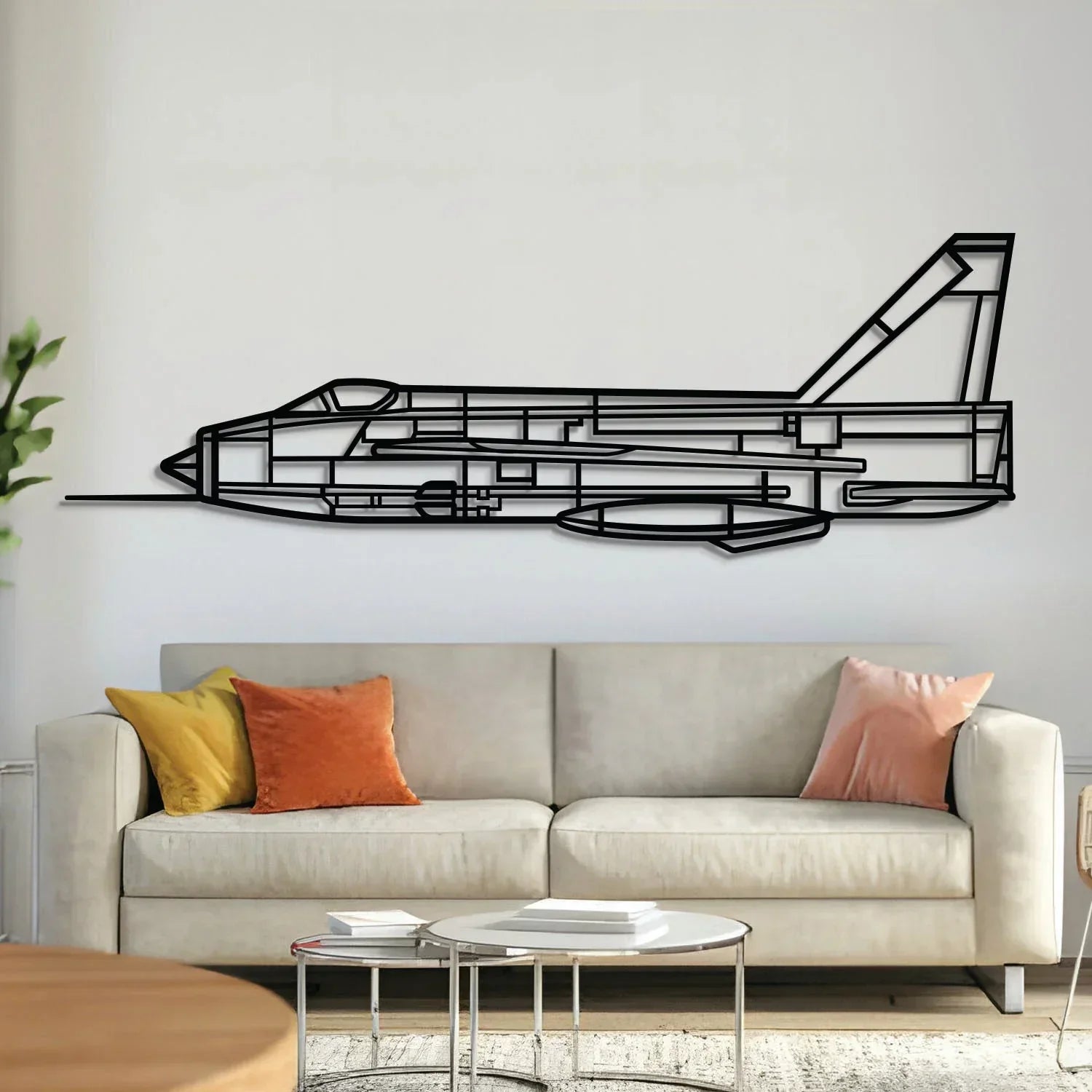 Lightning F6 Metal Aircraft Wall Art - Ncp0579, front view - House Of Avana