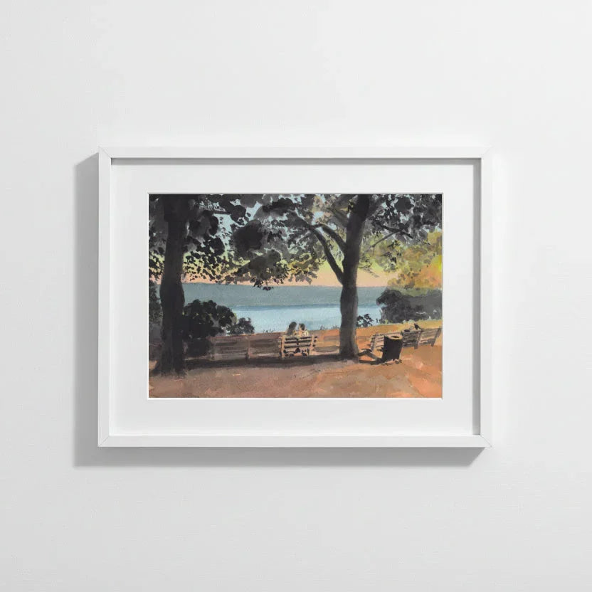 Linden Terrace, Fort Tryon Park, Park Bench, River Scene