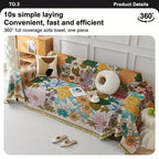 Linen Sofa Cover | Floral Tassel Throw, Pet-Friendly & Non-Slip topspet
