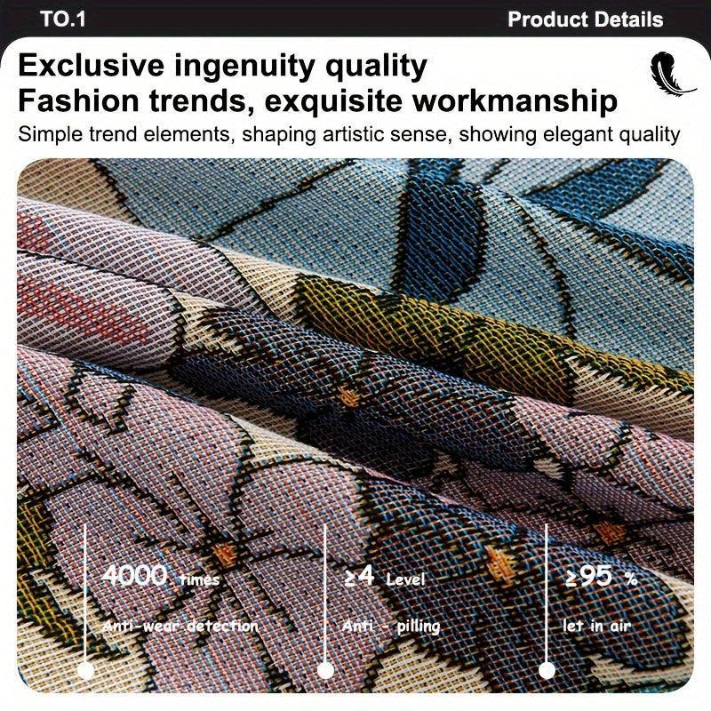 Linen Sofa Cover | Floral Tassel Throw, Pet-Friendly & Non-Slip topspet