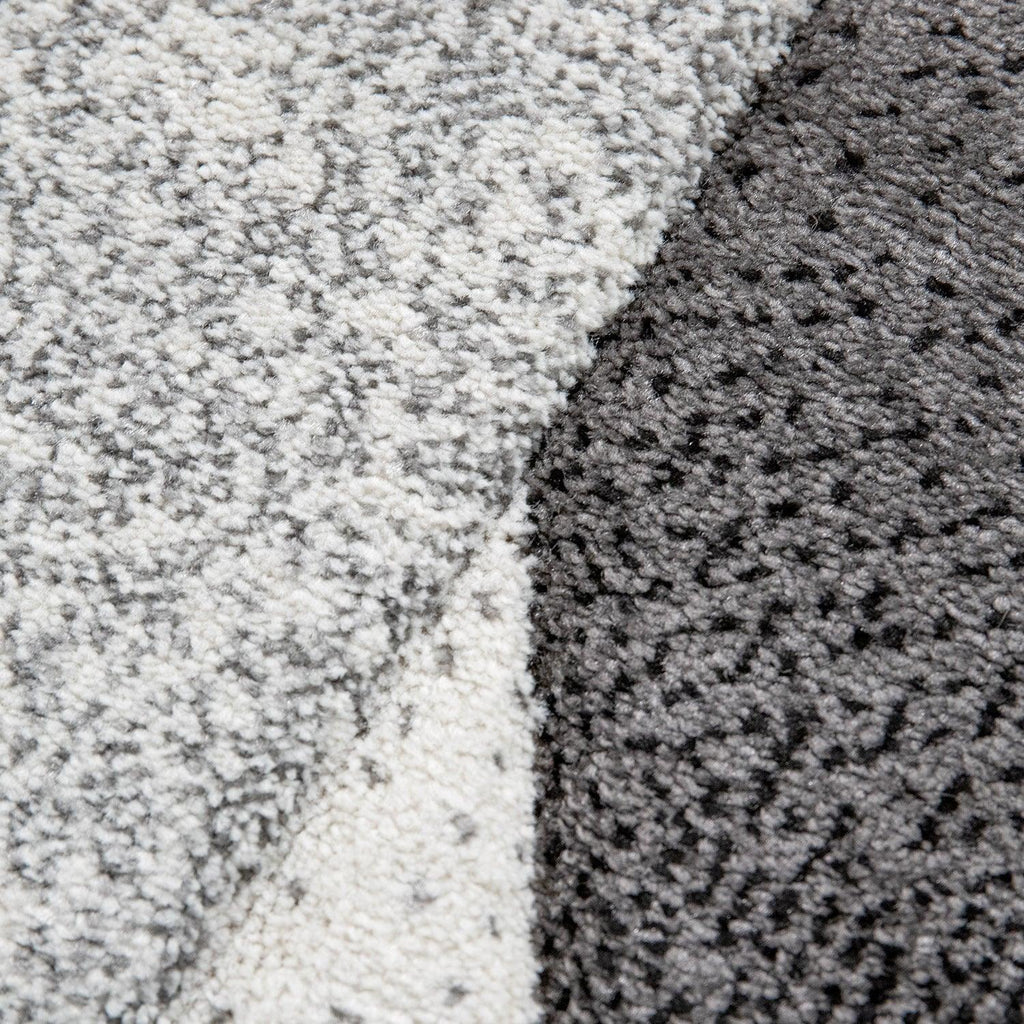 Living Room Rug Madeira Bordered with Geometric Pattern - Grey RugYourHome