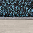 Living Room Rug Madeira Bordered with Geometric Pattern - Grey Blue RugYourHome