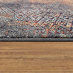 Living Room Rug Used Look Industrial Style Multicolored, back view - House Of Avana