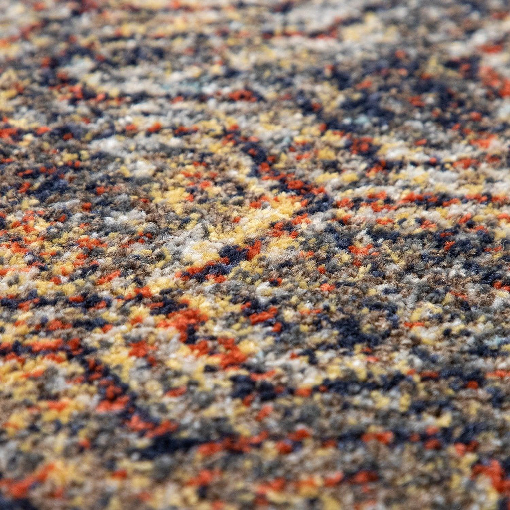 Living Room Rug Used Look Industrial Style Multicolored, detail shot - House Of Avana