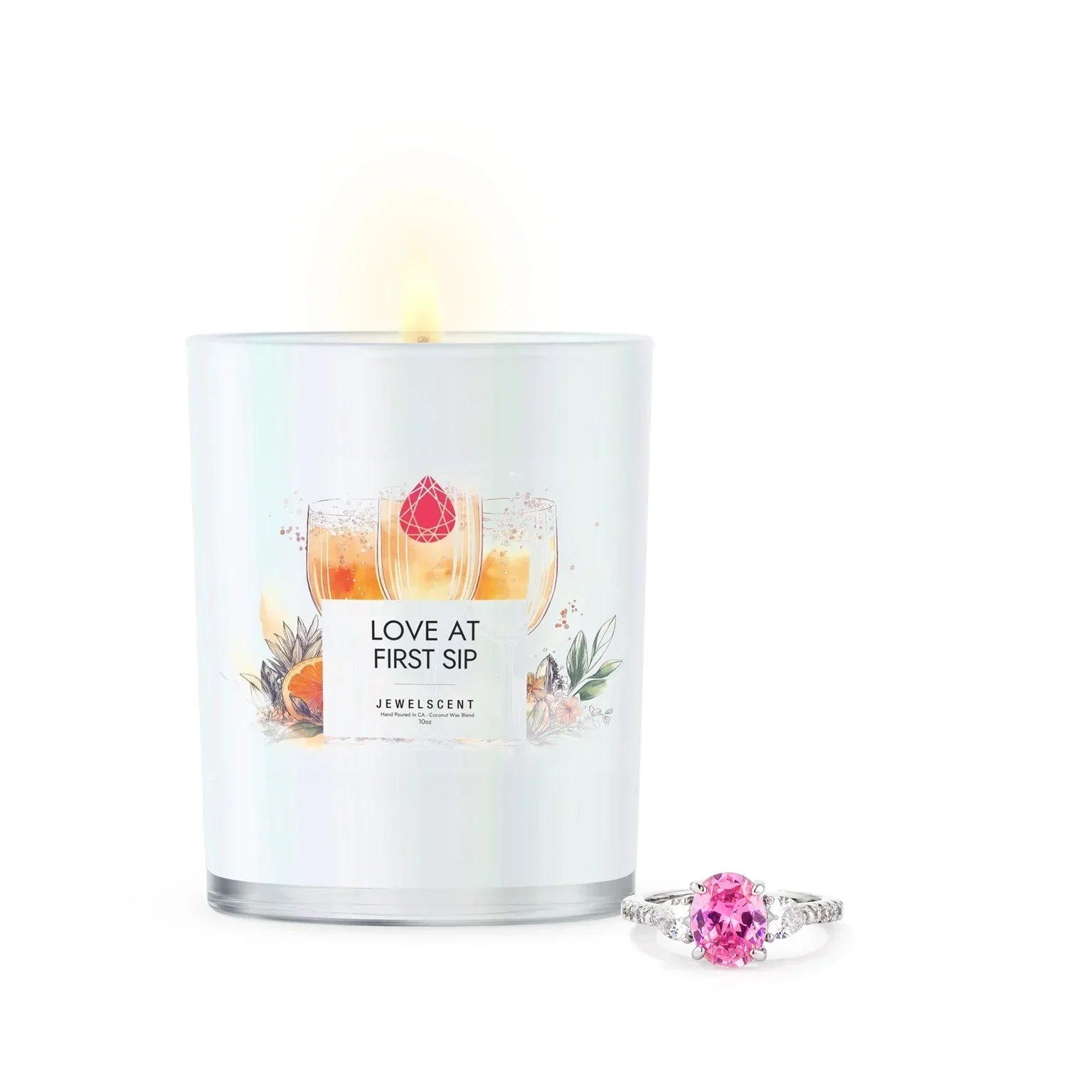 Love At First Sip Iridescent 10oz Signature Jewelry Candle JewelScent