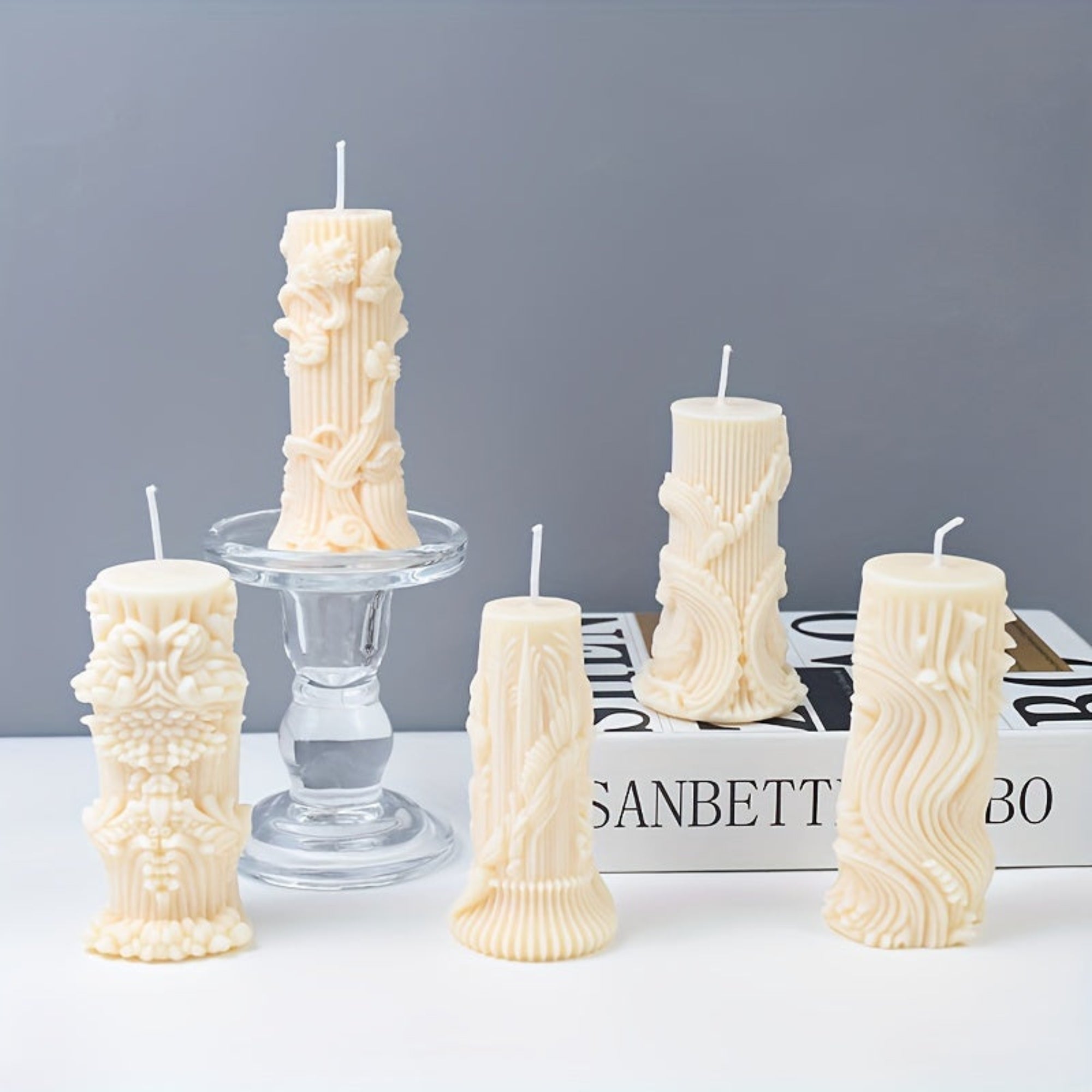 [Love Theme Irregular Shape Molds] 5pcs Silicone Candle Molds Set, European Rotating Pattern, Love Theme, Irregular Shape, for DIY Candles, Resin, Plaster Crafts & Decorations House Of Avana