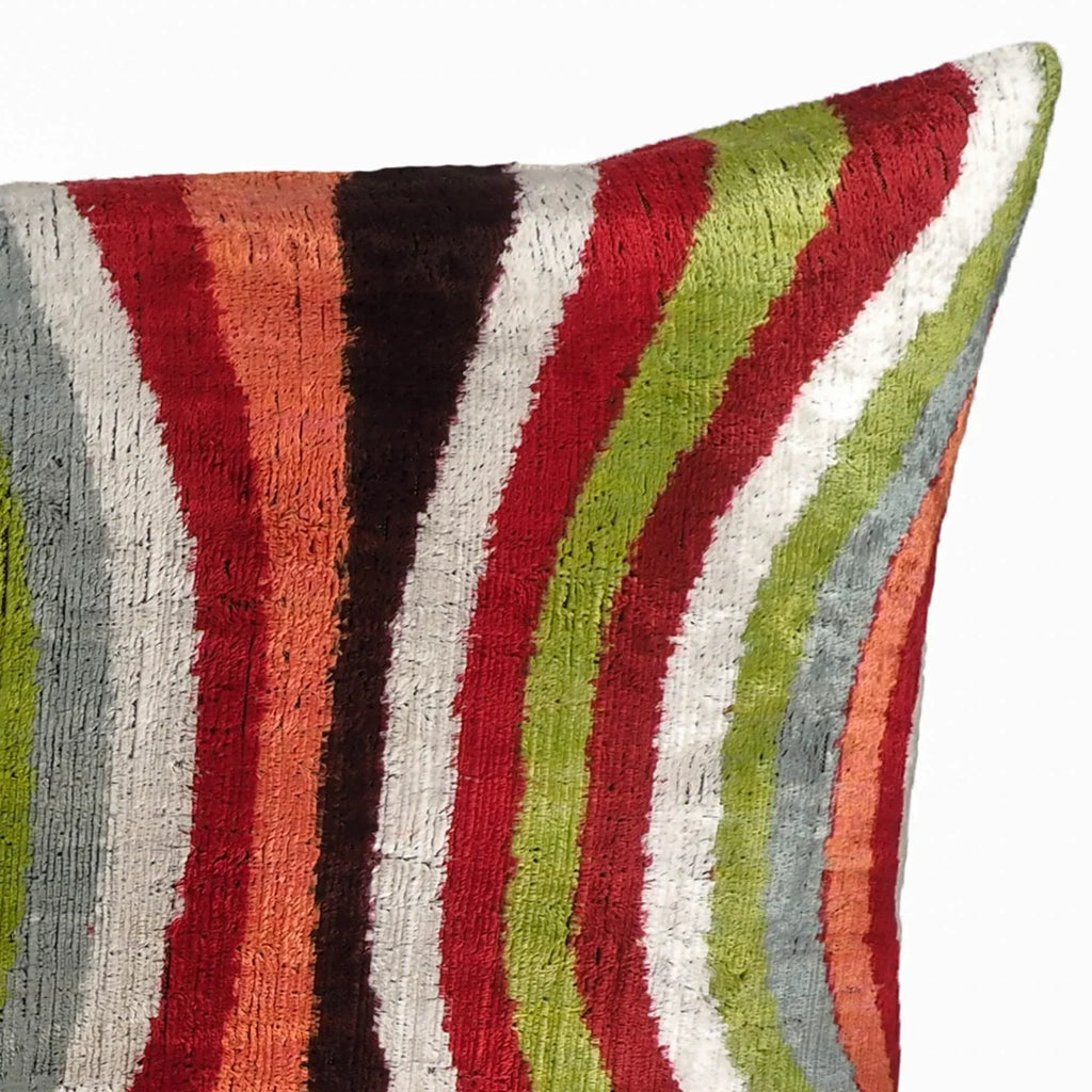 Lucid Silk Velvet Ikat Throw Pillow Cover 16 X 24 Chouchou Touch