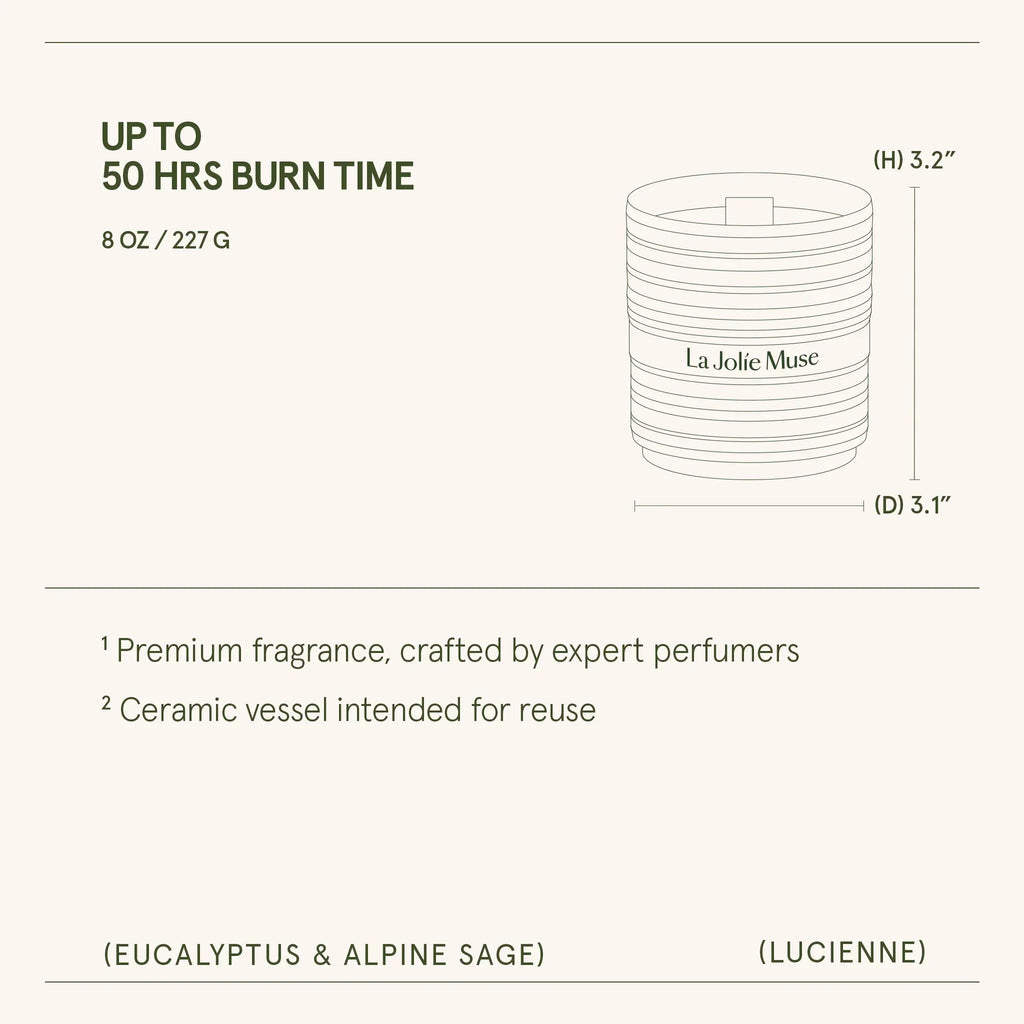 Lucienne - Eucalyptus & Alpine Sage Candle LA JOLIE MUSE