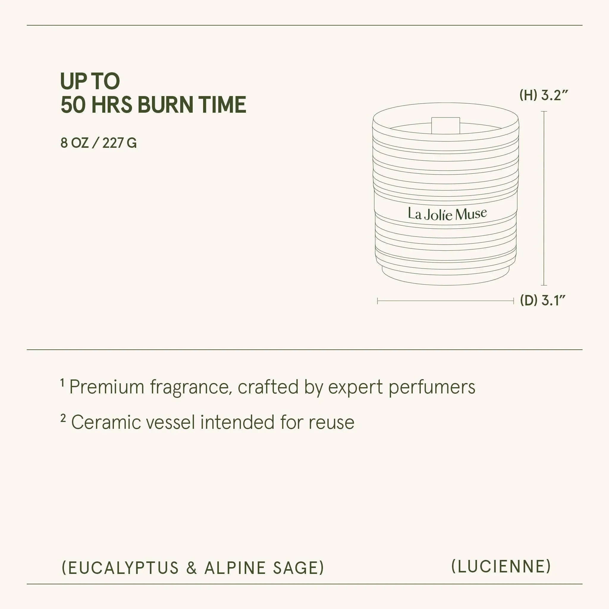Lucienne - Eucalyptus & Alpine Sage Candle LA JOLIE MUSE