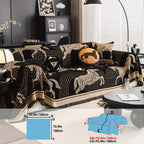Luxurious Chenille Horse Design Sofa Cover Decor in Orange & Green topspet