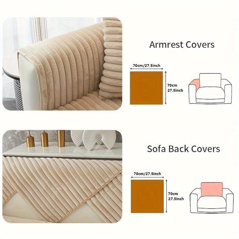 Luxurious Rabbit Fur Sofa Slipcover | Non-Slip Light Grey for dog use topspet
