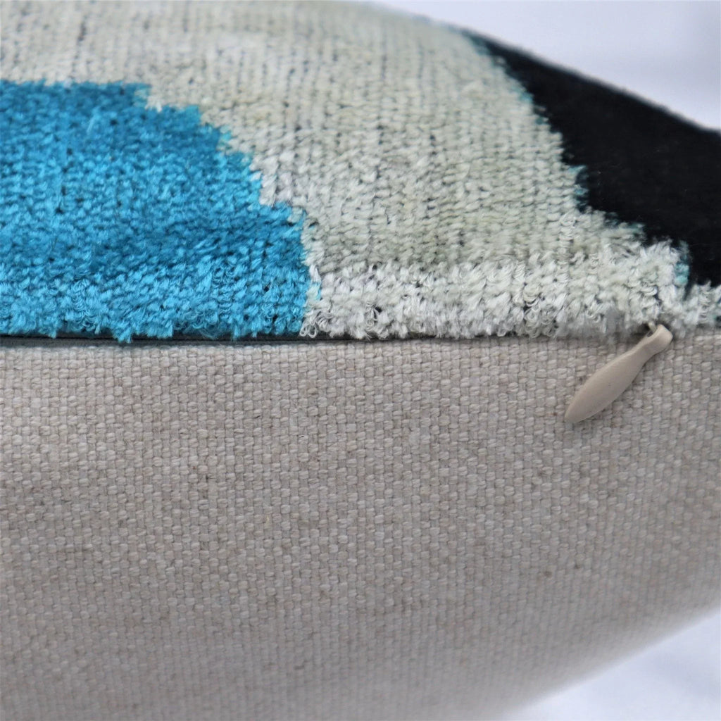 Luxury Blue Orbit Silk Velvet Pillow 16x24 Handmade Luxury Lumbar Cushion Canvello