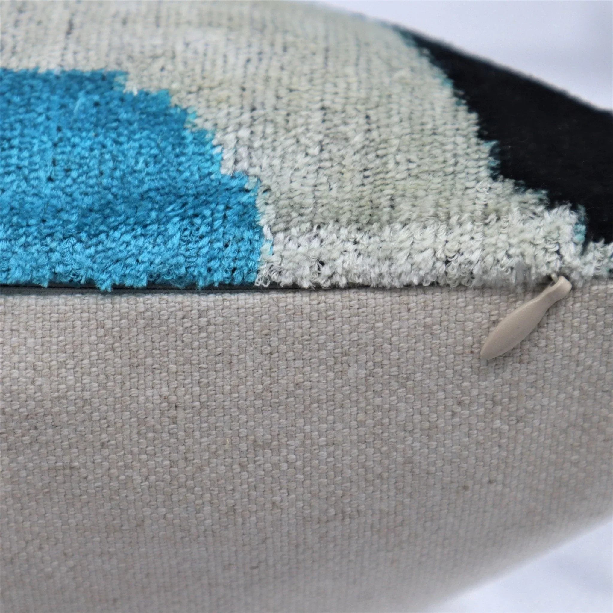 Luxury Blue Orbit Silk Velvet Pillow 16x24 Handmade Luxury Lumbar Cushion Canvello