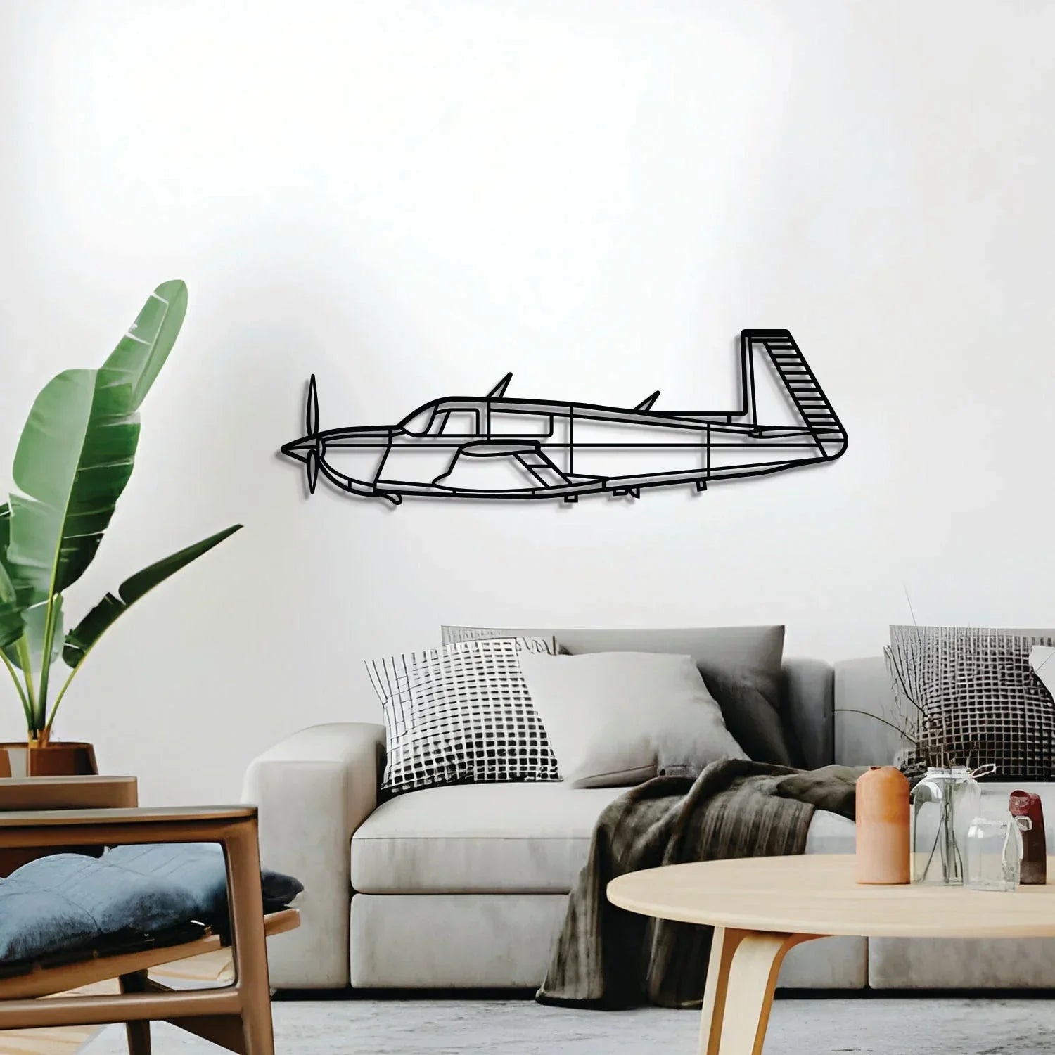 M20j Metal Aircraft Wall Art - Ncp0580, back view - House Of Avana