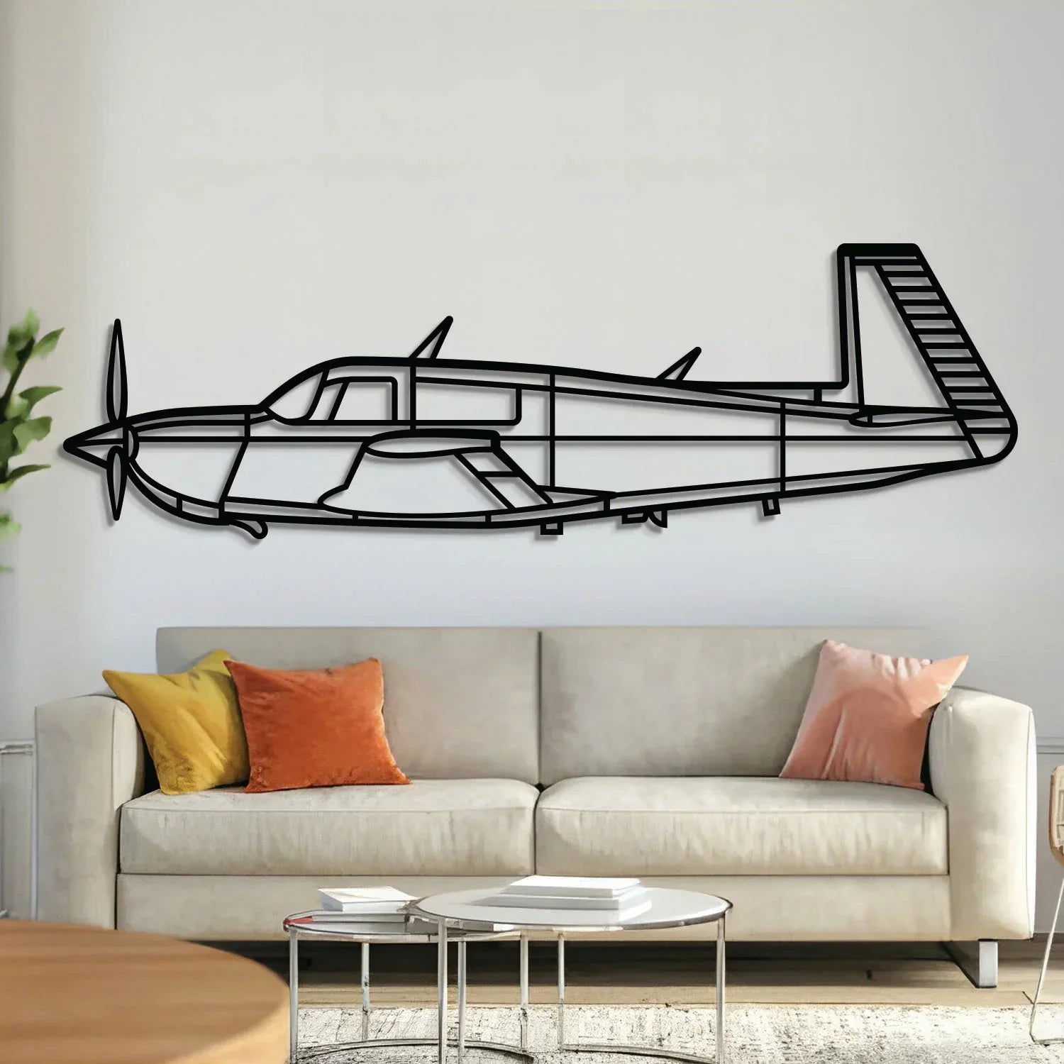 M20j Metal Aircraft Wall Art - Ncp0580, front view - House Of Avana