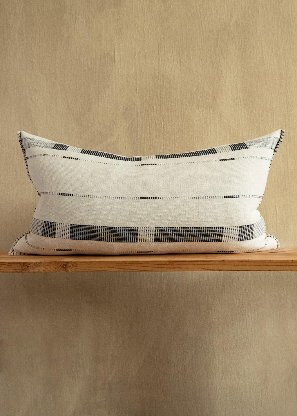Fulcrum Onyx Oversized Cotton Lumbar Pillow Kanju Interiors