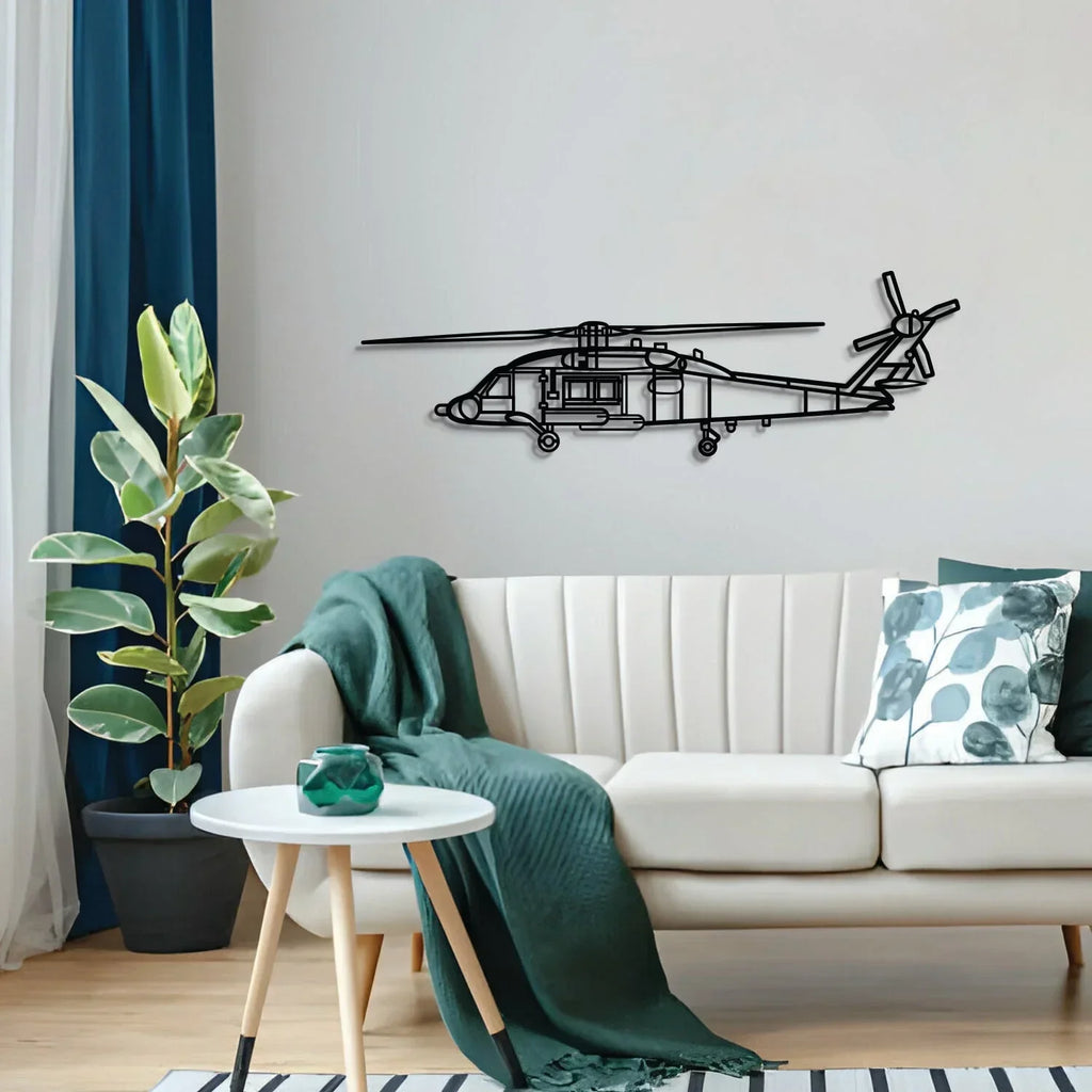 Mh-60 Seahawk Metal Aircraft Wall Art - Ncp0583, back view - House Of Avana
