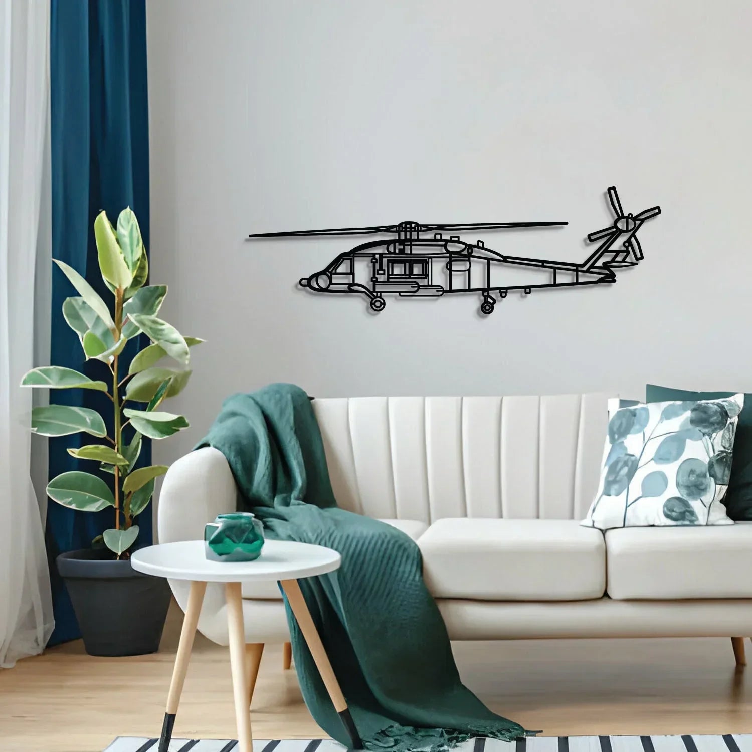 Mh-60 Seahawk Metal Aircraft Wall Art - Ncp0583, back view - House Of Avana