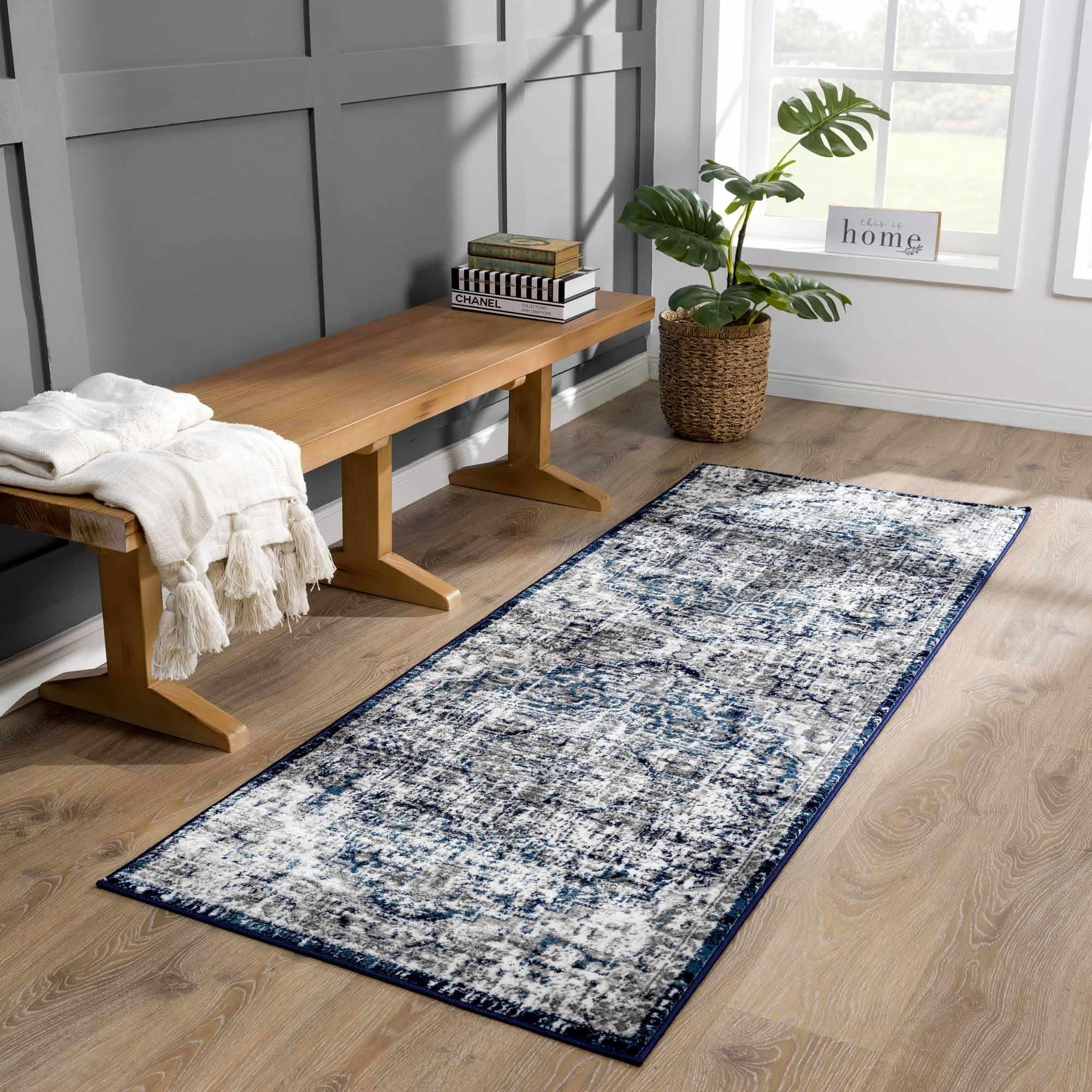 Buenaventura Navy Area Rug Hauteloom