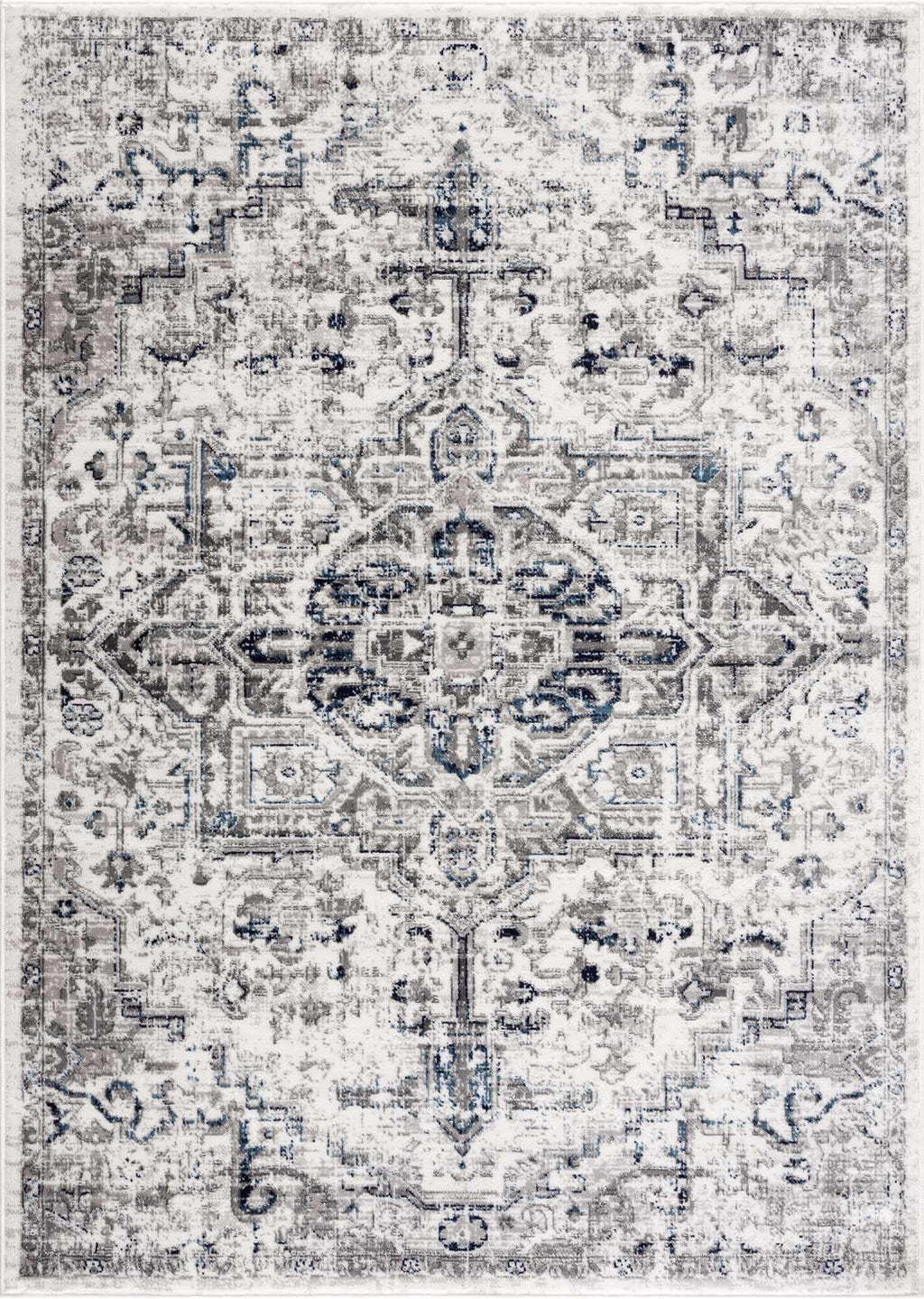 Buenaventura Cream & Navy Area Rug Hauteloom
