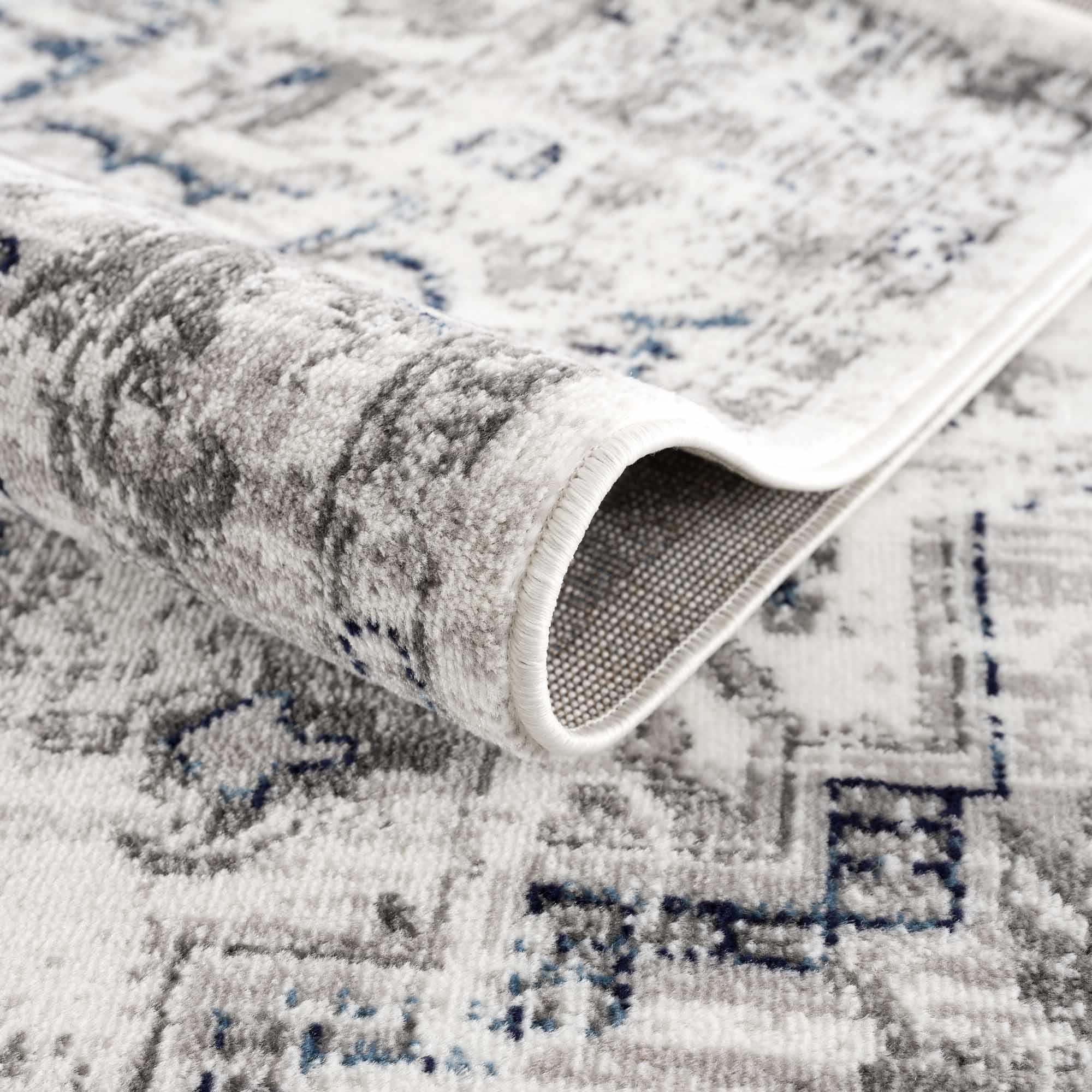 Buenaventura Cream & Navy Area Rug Hauteloom