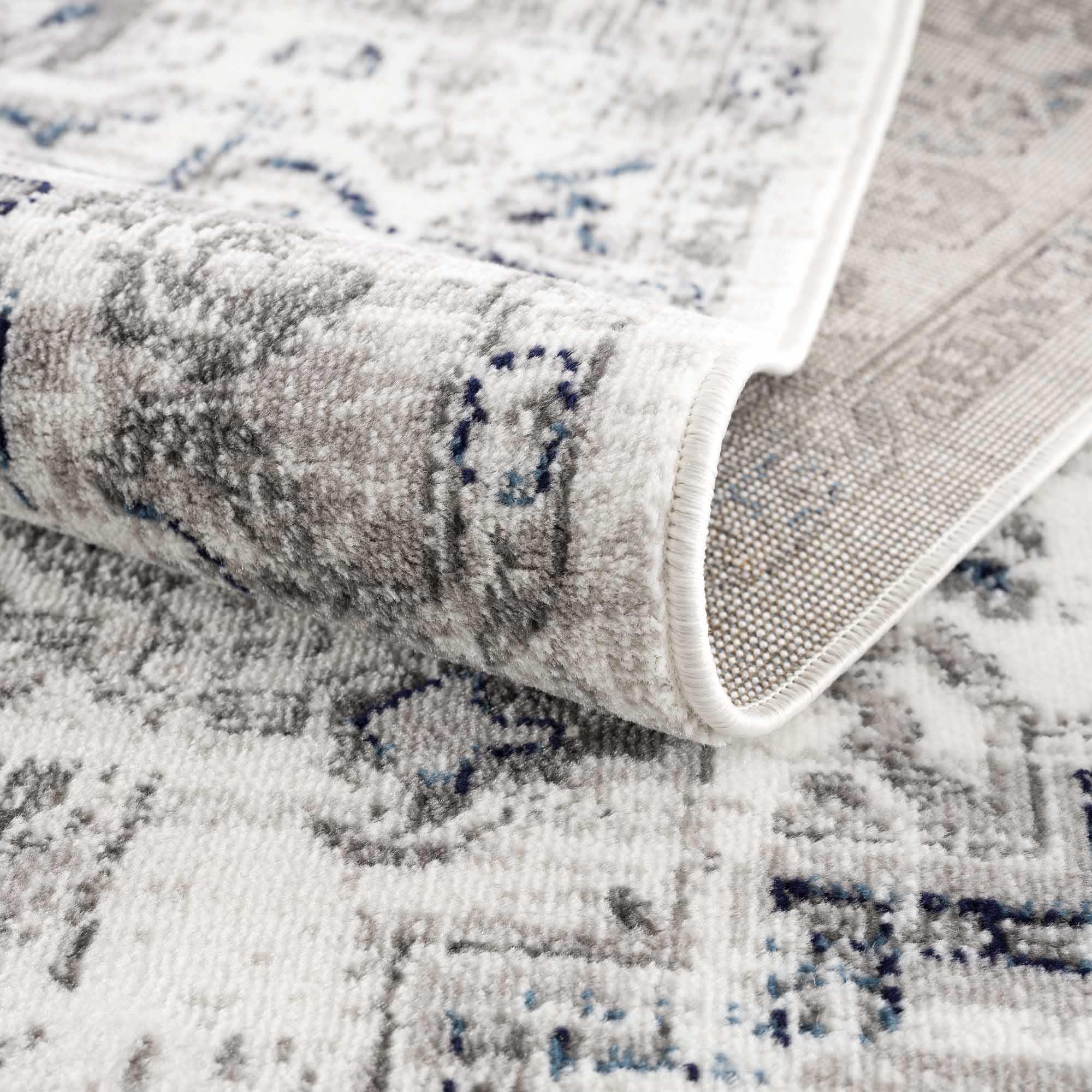 Buenaventura Cream & Navy Area Rug Hauteloom