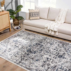 Buenaventura Cream & Navy Area Rug Hauteloom