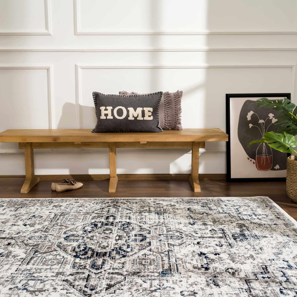 Buenaventura Cream & Navy Area Rug Hauteloom