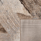 Designer Rug Mona with Artful Brushstroke Effect in Cream Brown Black RugYourHome